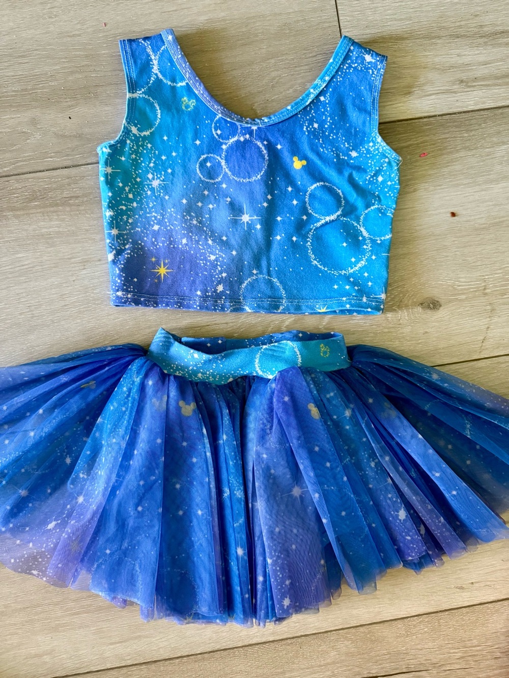 WILD RICH KIDS DISNEY Anniversary Two-Piece Kids Matching Set crop top & Tutu